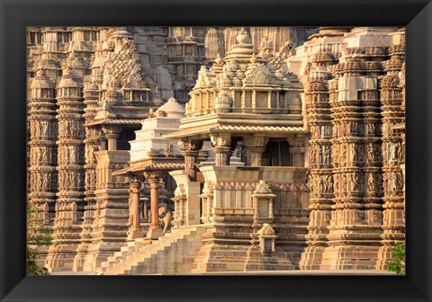 Framed Khajuraho temple, Chhatarpur District, Madhya Pradesh, India Print