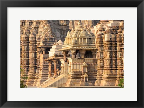 Framed Khajuraho temple, Chhatarpur District, Madhya Pradesh, India Print