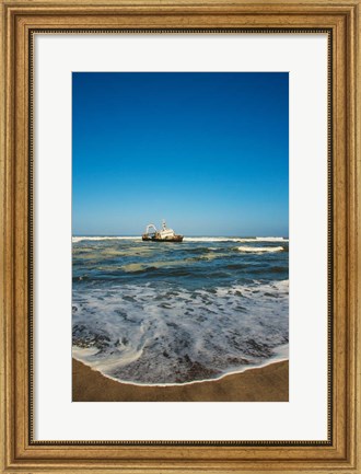 Framed Shipwreck on the beach, Skeleton Coast, Namibia Print