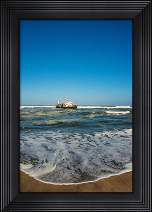 Framed Shipwreck on the beach, Skeleton Coast, Namibia Print