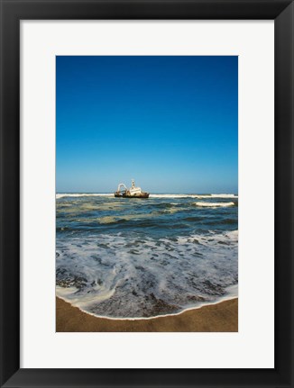 Framed Shipwreck on the beach, Skeleton Coast, Namibia Print