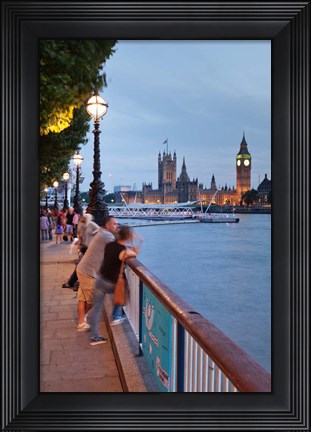Framed Big Ben and Houses of Parliament, City of Westminster, London, England Print