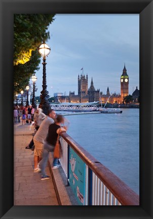 Framed Big Ben and Houses of Parliament, City of Westminster, London, England Print