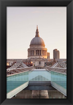 Framed St. Paul&#39;s Cathedral, Millennium Bridge, London, England Print