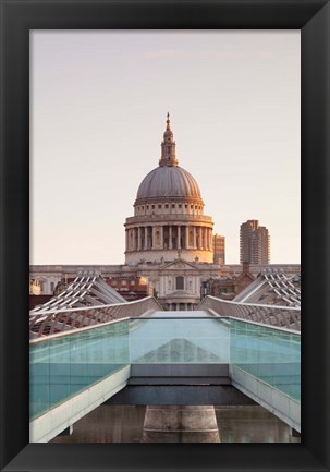 Framed St. Paul&#39;s Cathedral, Millennium Bridge, London, England Print