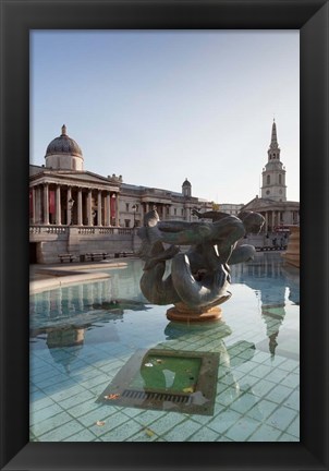 Framed National Gallery, St Martin-in-the-Fields, Trafalgar Square, London, England Print