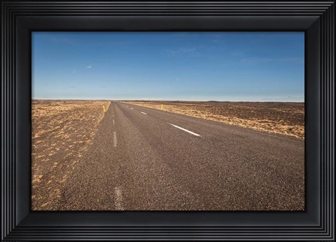 Framed Empty Road, Iceland Print