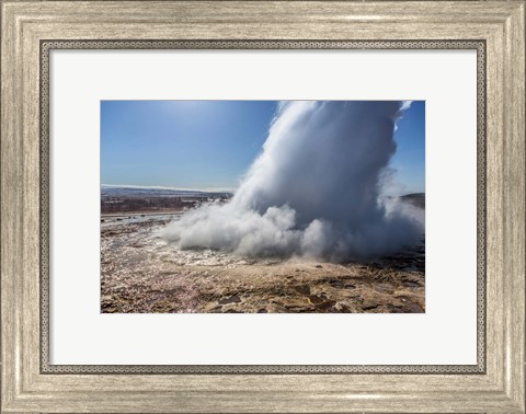 Framed Strokkur Geyser Erupting, Iceland Print