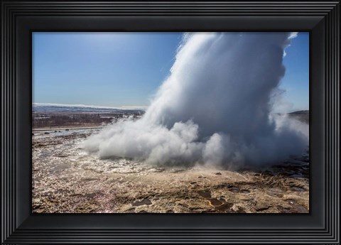 Framed Strokkur Geyser Erupting, Iceland Print