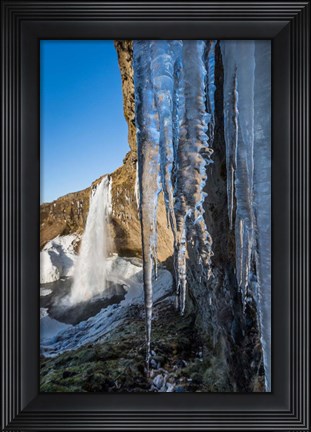 Framed Seljalandsfoss Waterfall in the Winter, Iceland Print