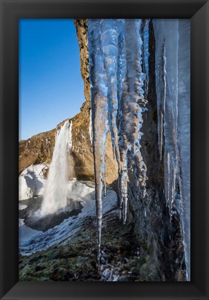 Framed Seljalandsfoss Waterfall in the Winter, Iceland Print