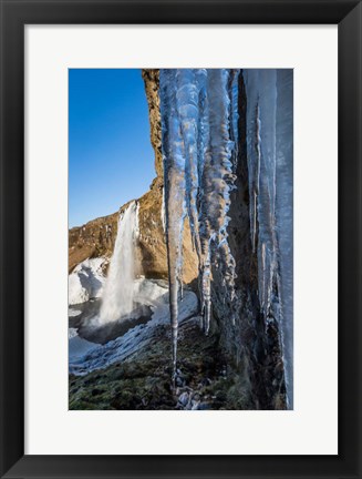 Framed Seljalandsfoss Waterfall in the Winter, Iceland Print