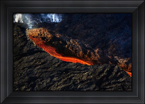 Framed Volcano Eruption, Bardarbunga Volcano, Iceland Print