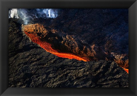 Framed Volcano Eruption, Bardarbunga Volcano, Iceland Print