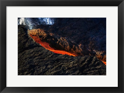 Framed Volcano Eruption, Bardarbunga Volcano, Iceland Print