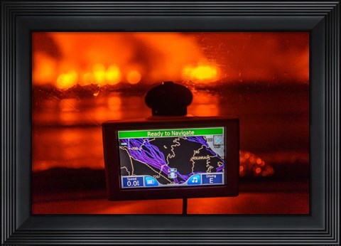 Framed GPS with the Holuhraun Fissure Eruption, Northern Iceland Print
