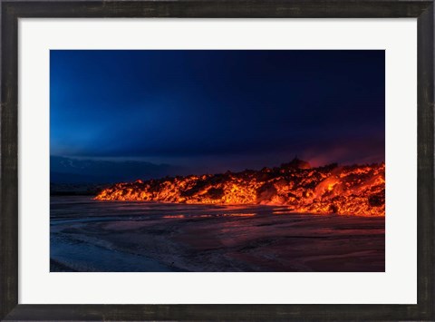 Framed Glowing Lava, Iceland Print