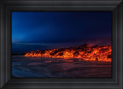 Framed Glowing Lava, Iceland Print