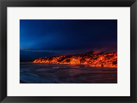 Framed Glowing Lava, Iceland Print