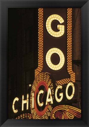 Framed Chicago Neon Sign Print