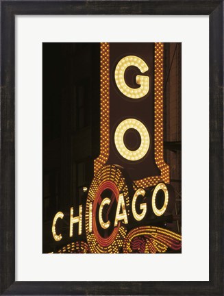 Framed Chicago Neon Sign Print
