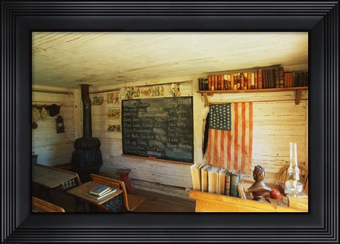 Framed First School in Montana Print
