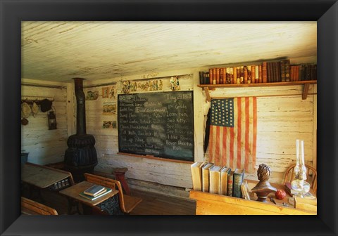 Framed First School in Montana Print