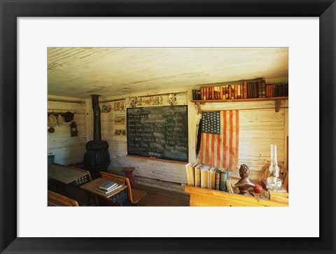 Framed First School in Montana Print