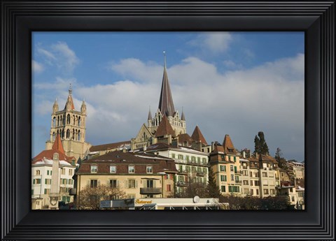 Framed Cathedral, Lausanne, Switzerland Print