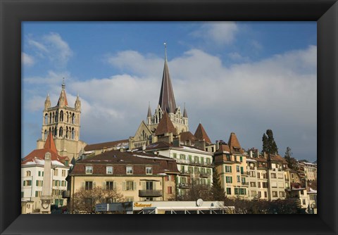 Framed Cathedral, Lausanne, Switzerland Print