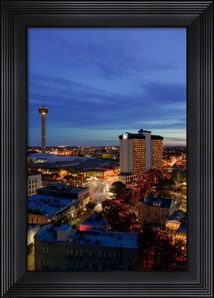Framed San Antonio River Walk at Dusk, Texas Print