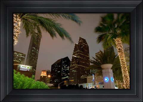 Framed Wortham Theater Center Area, Houston, Texas Print