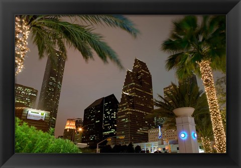 Framed Wortham Theater Center Area, Houston, Texas Print