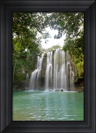 Framed Llanos De Cortez Waterfall, Costa Rica Print