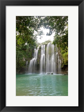 Framed Llanos De Cortez Waterfall, Costa Rica Print