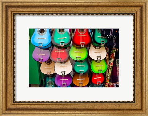 Framed Colorful Guitars, Downtown Los Angeles Print