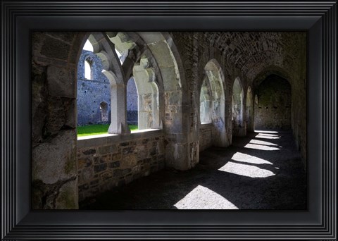 Framed Cloisters in Killmallock 12th Century Dominican Friary, Co Limerick, Ireland Print