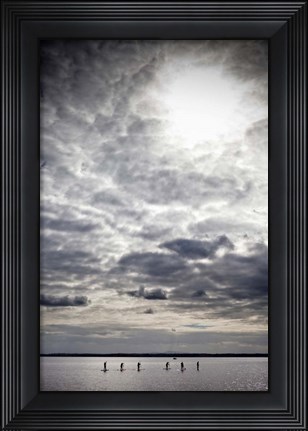 Framed Paddle Boarders on Strangford Lough, Northern Ireland Print