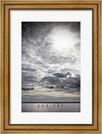 Framed Paddle Boarders on Strangford Lough, Northern Ireland Print