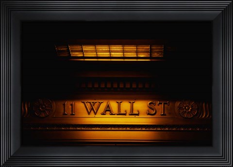Framed 11 Wall St. Building Sign Print