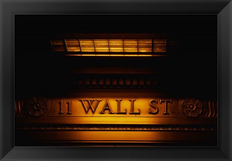 Framed 11 Wall St. Building Sign Print