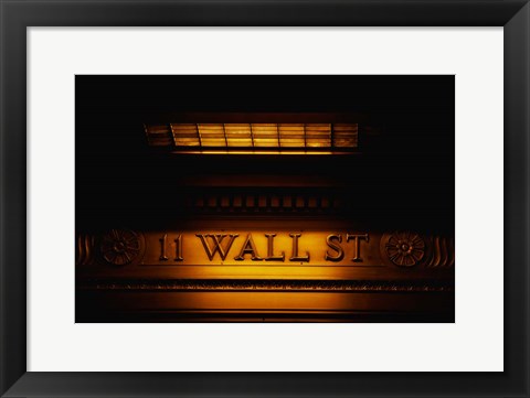 Framed 11 Wall St. Building Sign Print