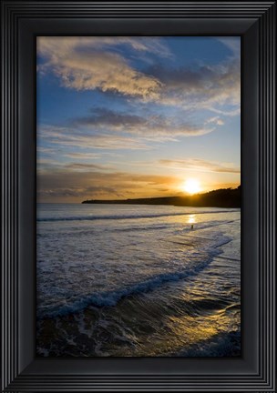 Framed Beach &amp; Great Newtown Head, Tramore, County Waterford, Ireland Print