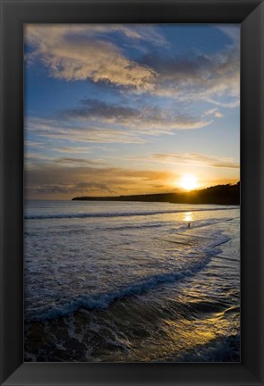 Framed Beach &amp; Great Newtown Head, Tramore, County Waterford, Ireland Print