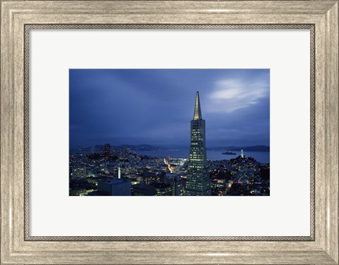 Framed Transamerica Pyramid, Coit Tower, San Francisco, California Print