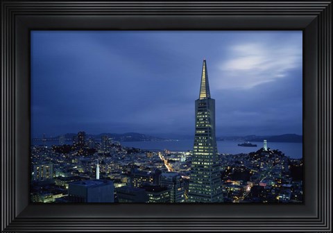 Framed Transamerica Pyramid, Coit Tower, San Francisco, California Print