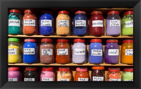 Framed Natural Dyes for Sale in the Medina, Essaouira, Morocco Print