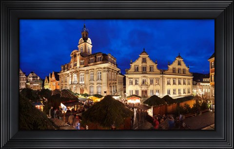 Framed Christmas Fair, Schwabisch Hall, Hohenlohe, Baden-Wurttemberg, Germany Print