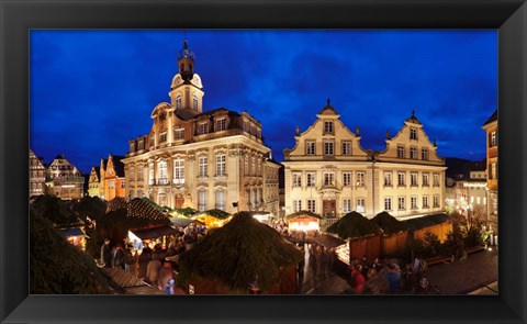 Framed Christmas Fair, Schwabisch Hall, Hohenlohe, Baden-Wurttemberg, Germany Print