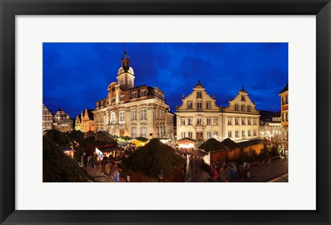 Framed Christmas Fair, Schwabisch Hall, Hohenlohe, Baden-Wurttemberg, Germany Print